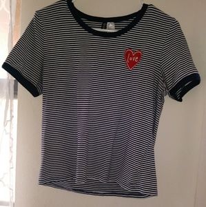 Striped Crop Top w/ Patch